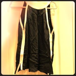 EUC Zara Woman tie back contrast trim top